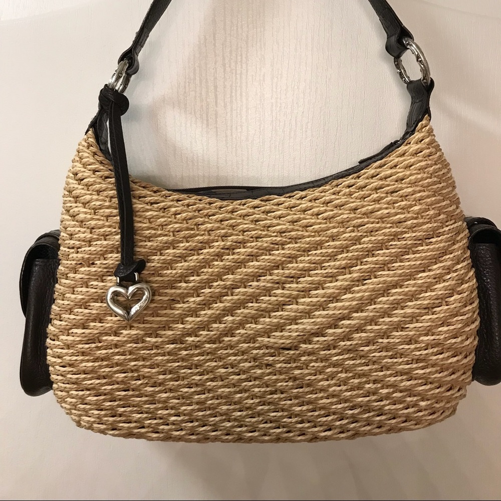 Brighton destiny large straw and leather bag.