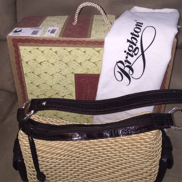 Brighton destiny large straw and leather bag. - Picture 2 of 8