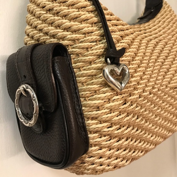 Brighton destiny large straw and leather bag. - Picture 3 of 8