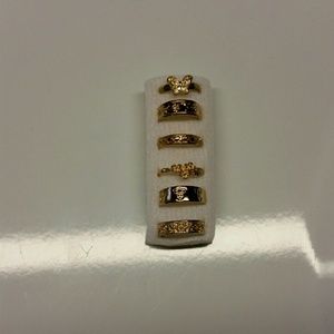 6 gold tone toe rings