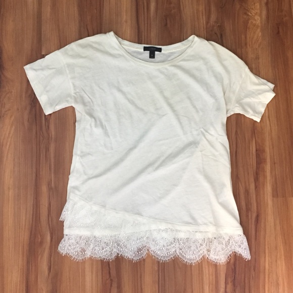 J. Crew Lace Trimmed Tee