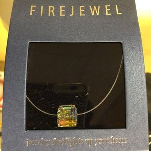 FireJewel Swarovski Cube Necklace