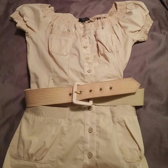 BEBE Off the Shoulder Belted Blouse