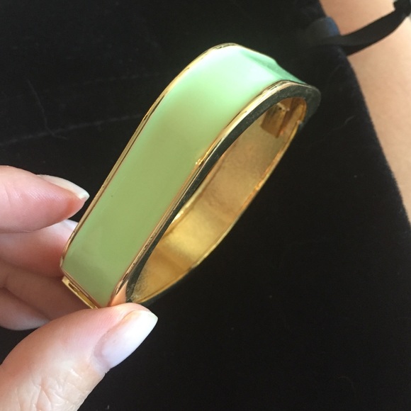 Mint and gold square metal bangle