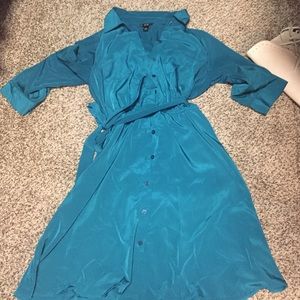 Green shirt dress