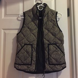 J. Crew Herringbone Puffer Vest, Size XS