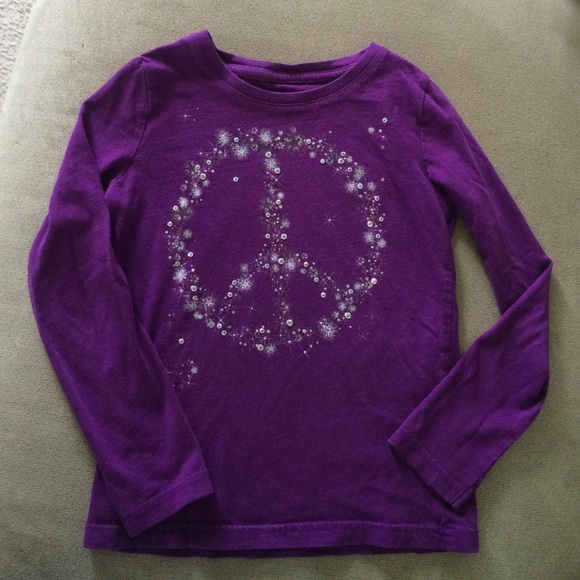 Girls long sleeve peace sign T-shirt