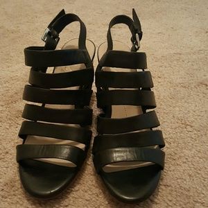 Naya leather black wedge show