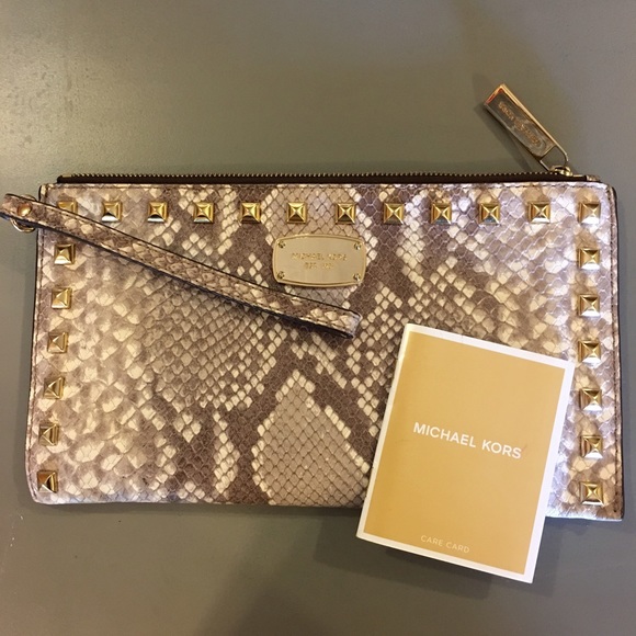 Michael kors large studded wristlet