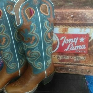 Tony Lama Cowgirl Boots and Hat combo