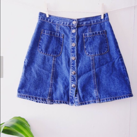 Denim button down skirt
