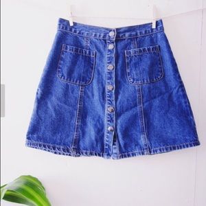 Denim button down skirt