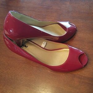 Massimo Red Peep Toe Heel