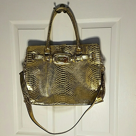 NEW Never Used Michael Kors Gold Bag