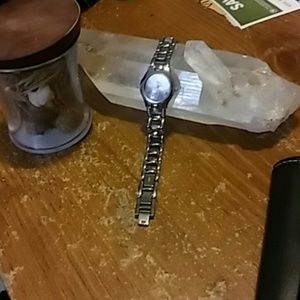 Fossil watch with purple face