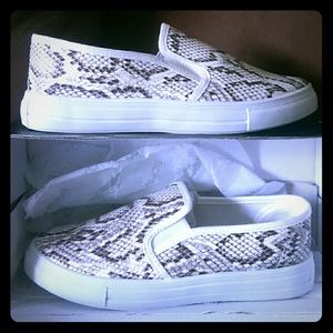 Snake skin slip on sneaker.
