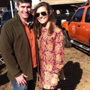 Long sleeve purple and orange LOFT Dress XXSP