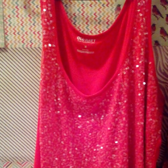 Old navy orange sequin tank