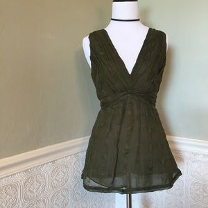 C Luce olive green silky top - Size small