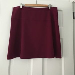 LOFT Cranberry A-Line Mini Skirt