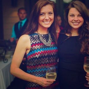 Amazing metallic chevron Alice and Olivia Dress