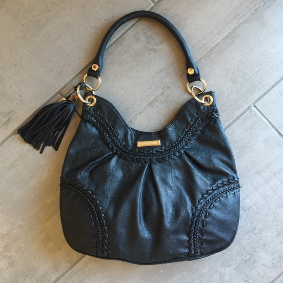 Gianni Bini Black Leather Hobo Bag