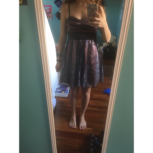 Brown and Silver short party dress - Picture 1 of 4