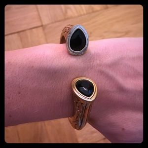 Black and gold cuff bracelet