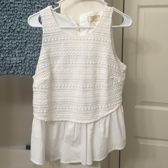White anthropologie peplum top