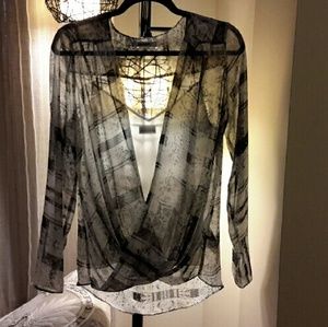 DKNYC 2 piece sheer blouse