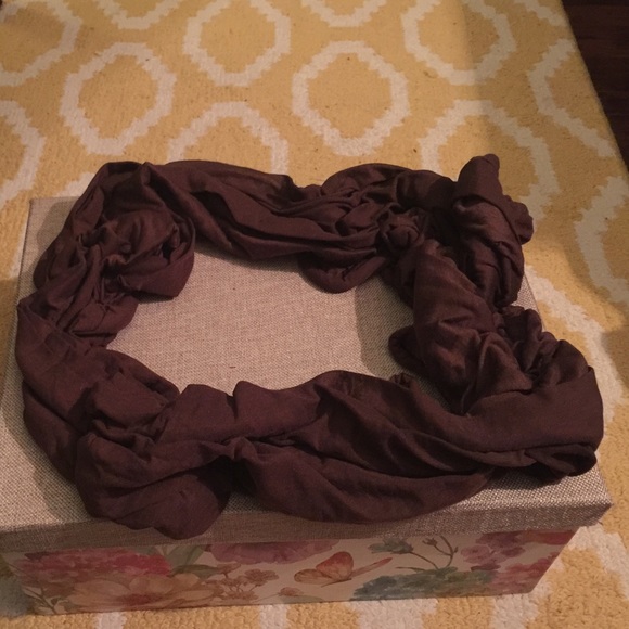Brown infinity scarf