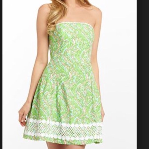 Sz 2 Strapless Jordan dress in chomp chomp!