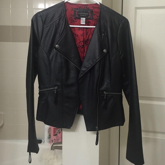 Forever 21 Leather Jacket, collarless