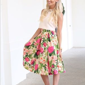 NWT Eliza J Floral Crop Top and Skirt
