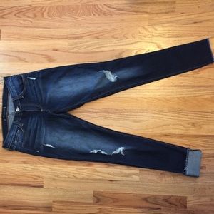 Flying Monkey dark denim ripped jeans-never worn!