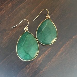 Green drop earrings