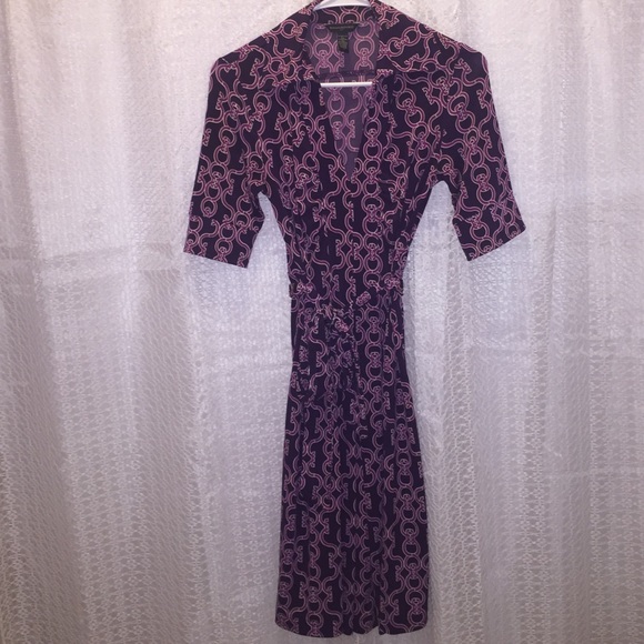 XS Purple Link Wrap Dress - Picture 1 of 3