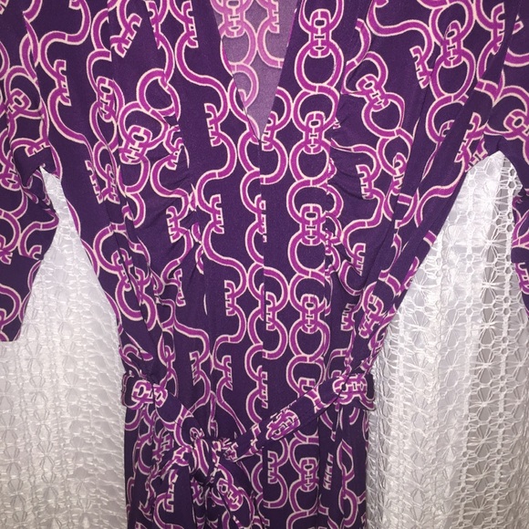 XS Purple Link Wrap Dress - Picture 3 of 3