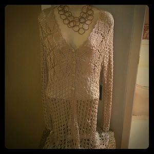 BCBG MaxAzria Crocheted Duster Cardigan, NWT