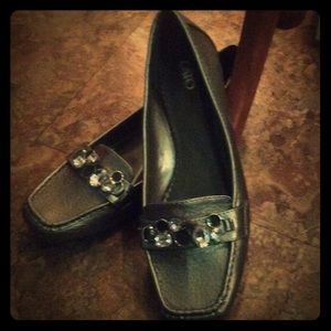 Silver Loafers with Jewels