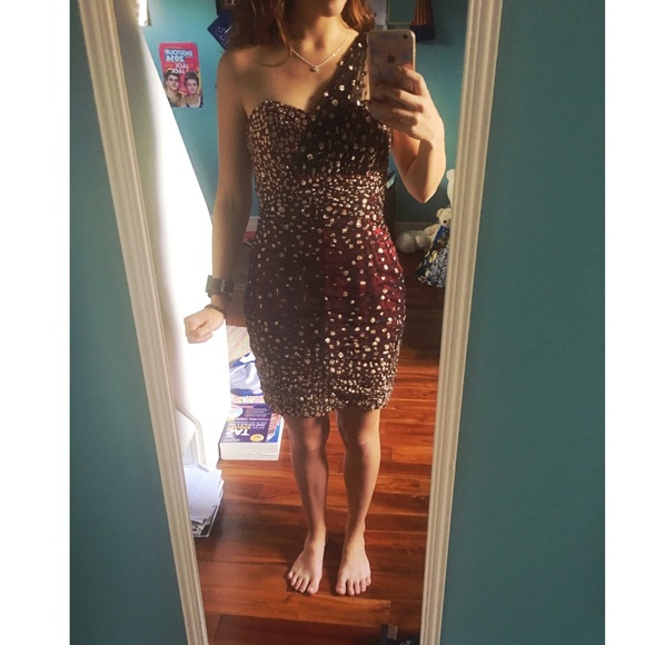 Red and gold short homecoming/prom/party dress - Picture 1 of 4