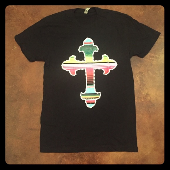 Unisex serape cross shirt