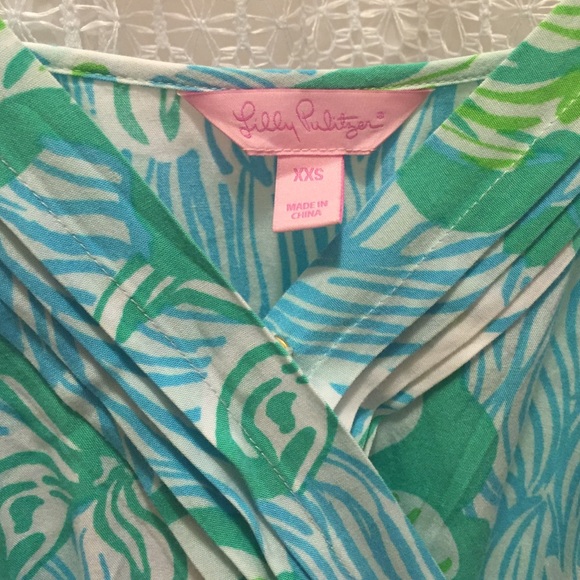 Lilly Pulitzer Jumpsuit Lagoon Green Wave XXS - Picture 2 of 3