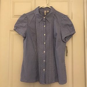 NWT St. John's Bay Blue/White striped Top