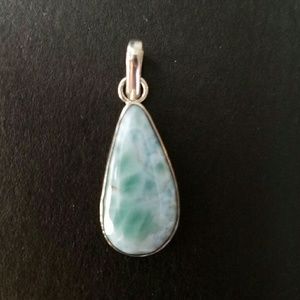 Sterling silver, green and blue stone pendant