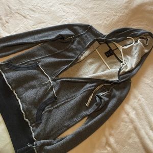 Grey distressed half zip sweatshirt