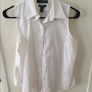 Ralph Lauren Ivory Sleeveless Blouse