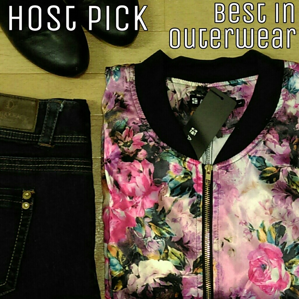 Satin Floral Bomber Jacket