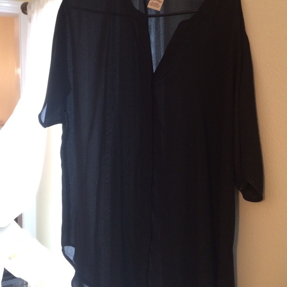 Sheer black blouse