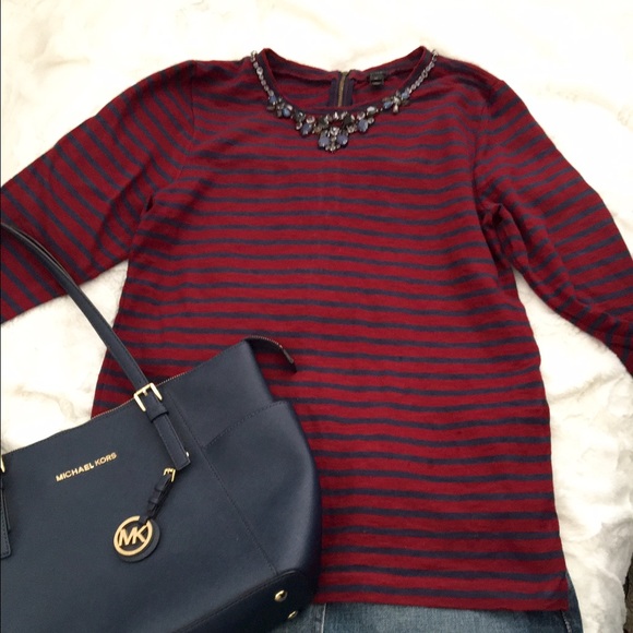 J. Crew Tops - Last chance ‼️J. Crew stripe necklace tee